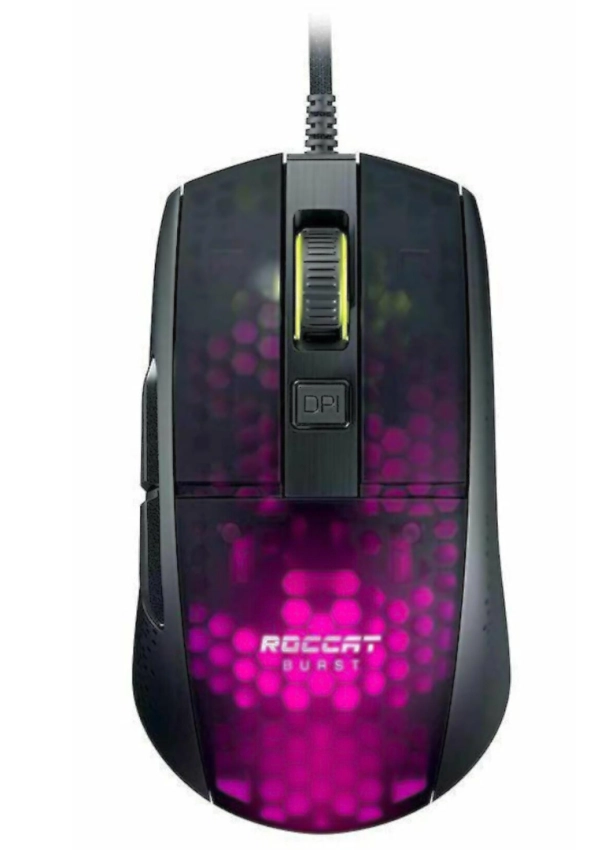 Superlekka mysz dla graczy - Roccat Burst Pro AIMO - czarna | RGB | 16 000 DPI | Optyczna